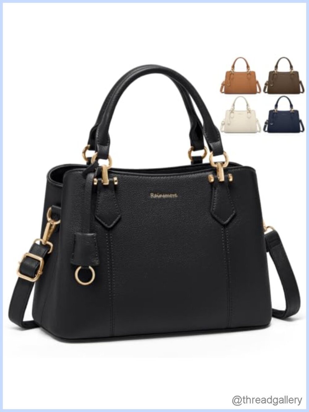 Waterproof PU Leather Satchel Top-Handle Handbag Crossbody Purse